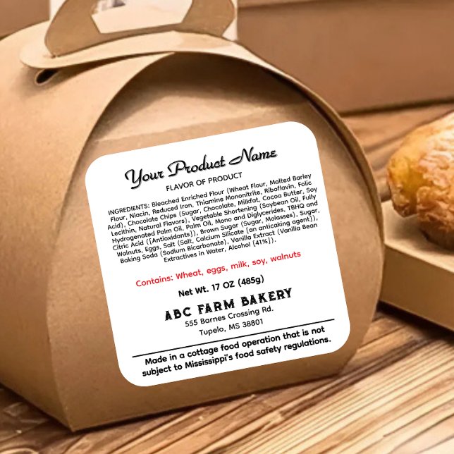 Étiquette alimentaire de chalet Mississippi (Créateur téléchargé)