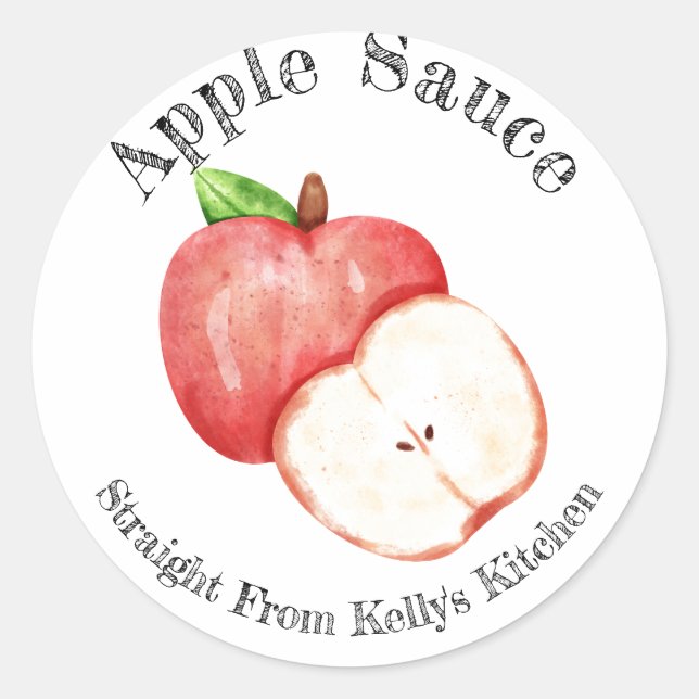 Étiquette alimentaire de compote de pommes pour en (Devant)