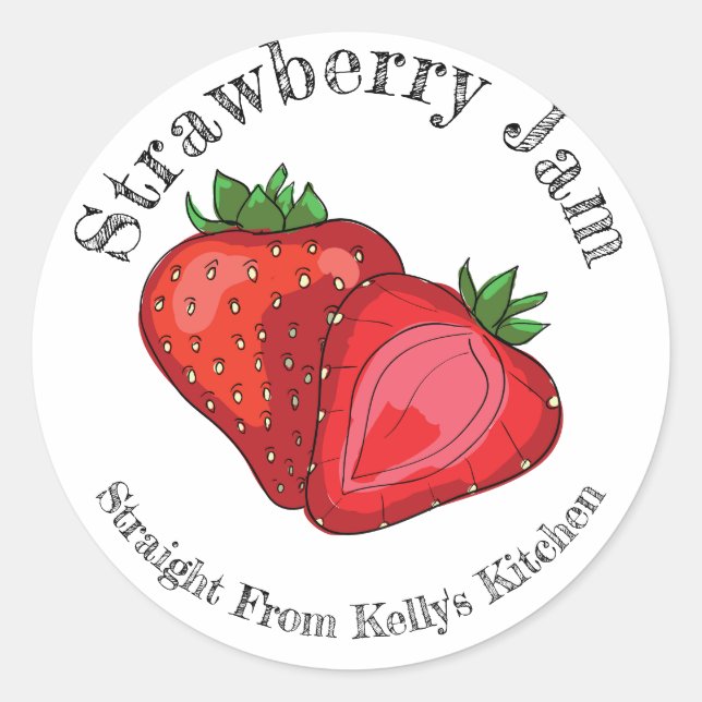 Étiquette alimentaire de confiture de fraise pour  (Devant)