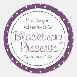 Étiquette alimentaire de confiture de mûre ronde o