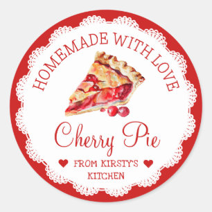Étiquette alimentaire de tarte aux cerises faite m
