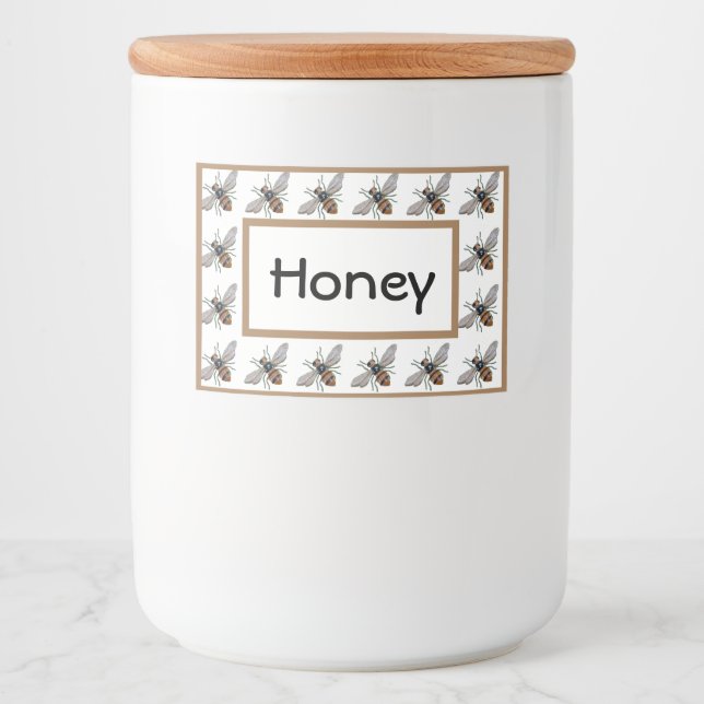 Étiquette alimentaire Honey Bee Jar (Devant)