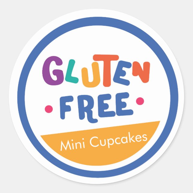 Étiquette alimentaire sans gluten coloré amusant (Devant)