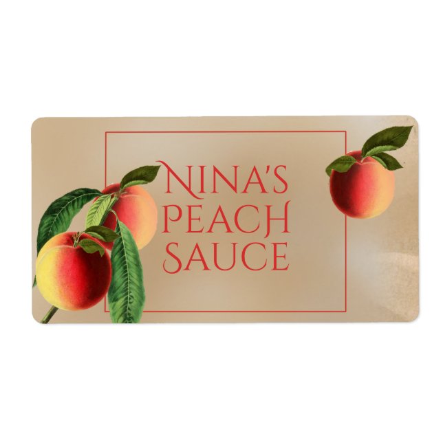 Étiquette alimentaire vintage Peach (Devant)