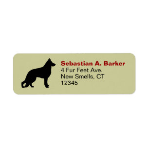 Étiquette Allemand Berger Chien GSD Silhouette Adresse de re