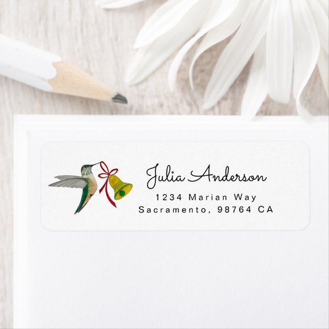 Étiquette Allen's Hummingbird return address Label (En situation)