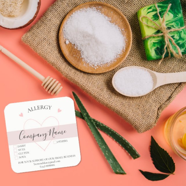 Étiquette ALLERGIE maison personnalisé (Créateur téléchargé)