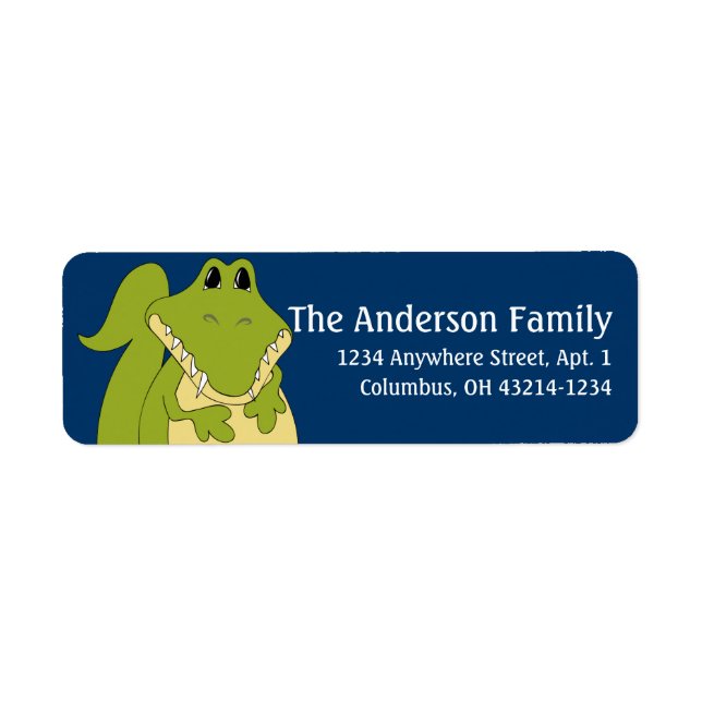 Étiquette Alligator d1 Animal Return Address Labels (Devant)
