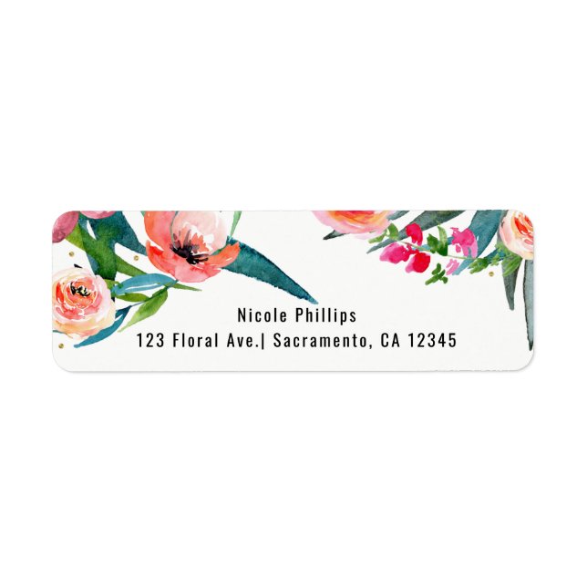 Étiquette Aloha Floral Tropical Chic pour Mariage d'Été (Devant)
