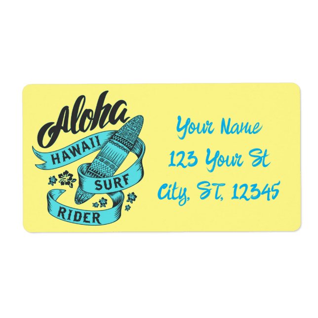 Étiquette Aloha Hawaii Surf Rider Thunder_Cove (Devant)