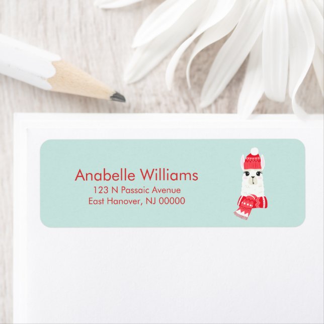 Étiquette Alpaca de Noël amusant (En situation)