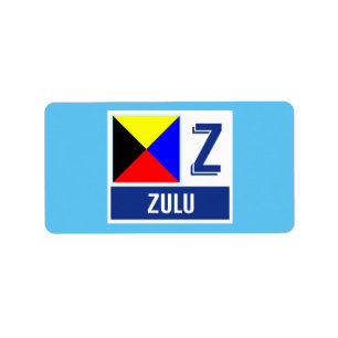 Étiquette Alphabet nautique Z "zoulou " de drapeau de signe
