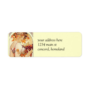 Étiquette Alphonse Mucha Vintage