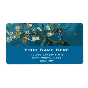 Étiquette Amandier en fleurs, Vincent van Gogh.