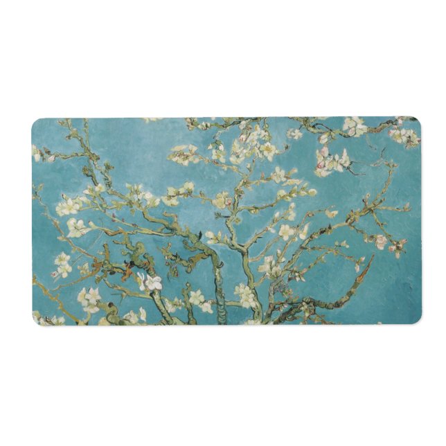 Étiquette Amandiers en fleurs par Vincent Van Gogh (Devant)