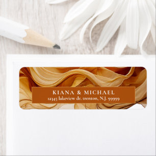 Étiquette Amber Brandy Abstrait Ink Mariage ID1089