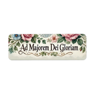 Étiquette AMDG Catholique Floral Religieux