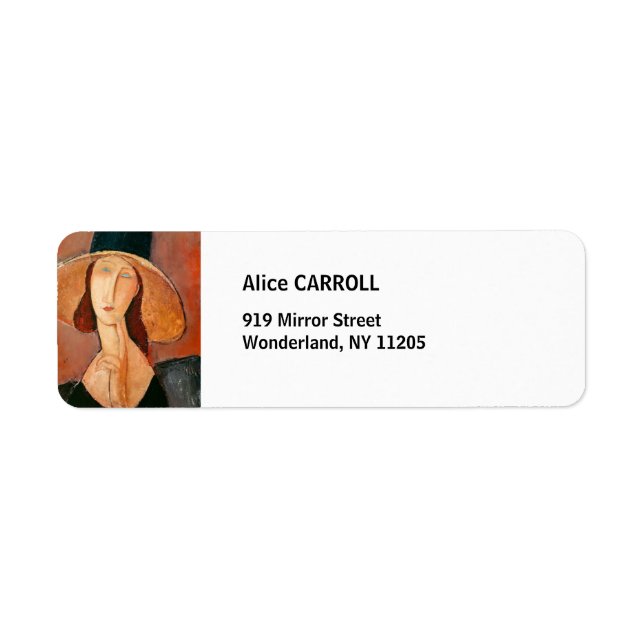 Étiquette Amedeo Modigliani - Jeanne Hebuterne en grand Casq (Devant)