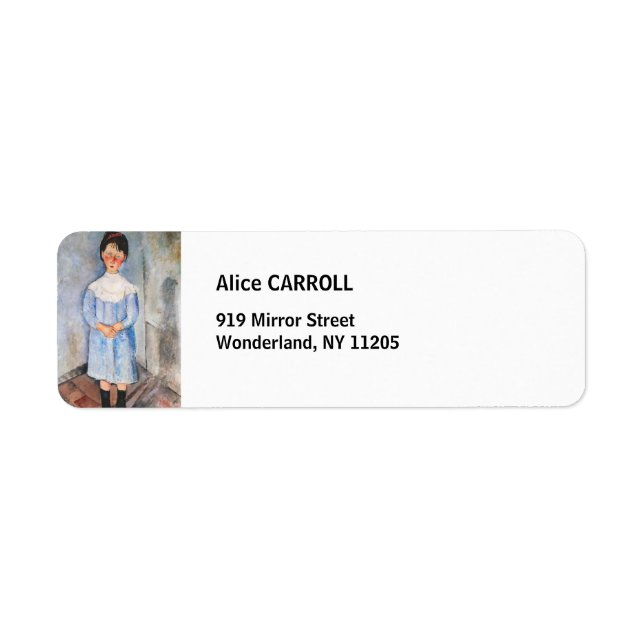 Étiquette Amedeo Modigliani - Petite fille en bleu (Devant)