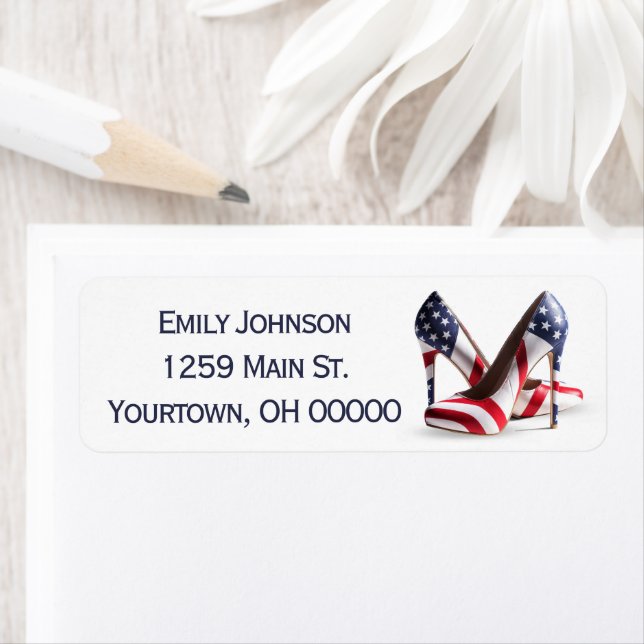 Étiquette American Flag Fashion Pumps (En situation)