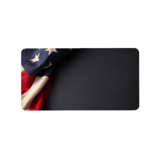 Étiquette American Flag on a Chalkboard