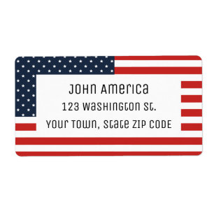 Étiquette American Flag USA Pride Rouge Blanc Bleu