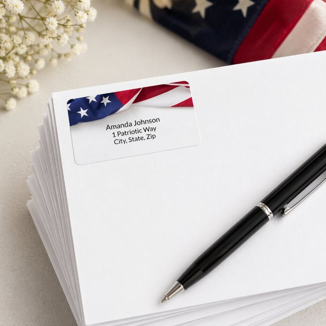 Étiquette American Flag Wedding Return Address Labels (Créateur téléchargé)