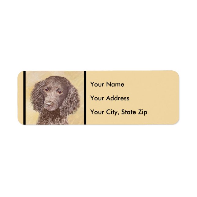 Étiquette American Water Spaniel Peinture - Original Dog Art (Devant)