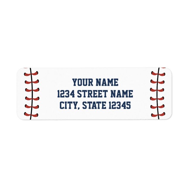 Étiquette Americana Navy & Red Baseball Anniversaire/Baby sh (Devant)