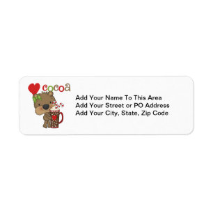 Étiquette Amour de cacao d'ours de fille