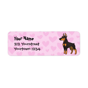 Étiquette Amour de Pinscher de dobermann (oreilles pointues)