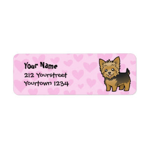Étiquette Amour de Yorkshire Terrier (cheveux courts aucun