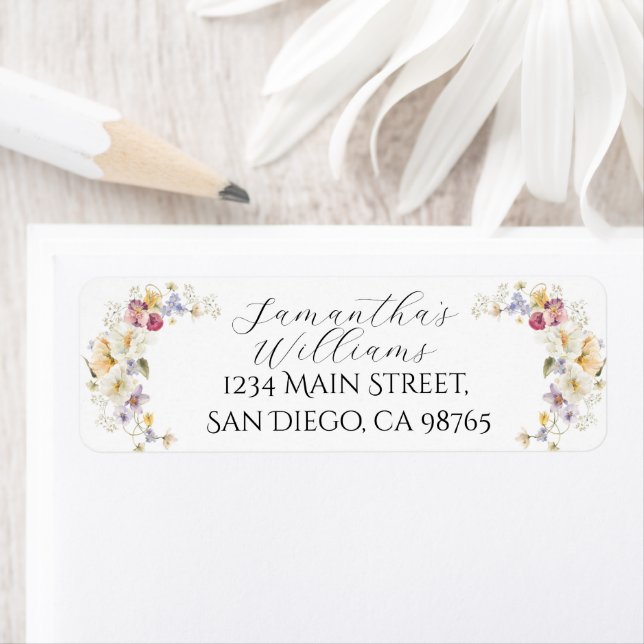 Étiquette Amour en fleurs Fleur sauvage Mariage rustique (En situation)