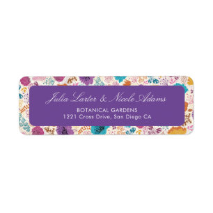 Étiquette Amour Fleurissant Fleurs Romantiques Rose Violet M