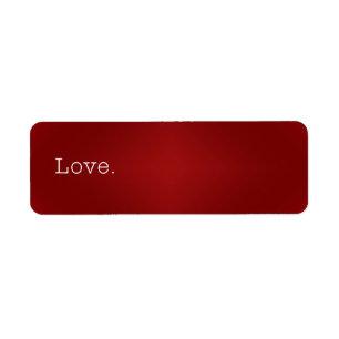 Étiquette Amour.  Gradient rouge sang et citation blanche
