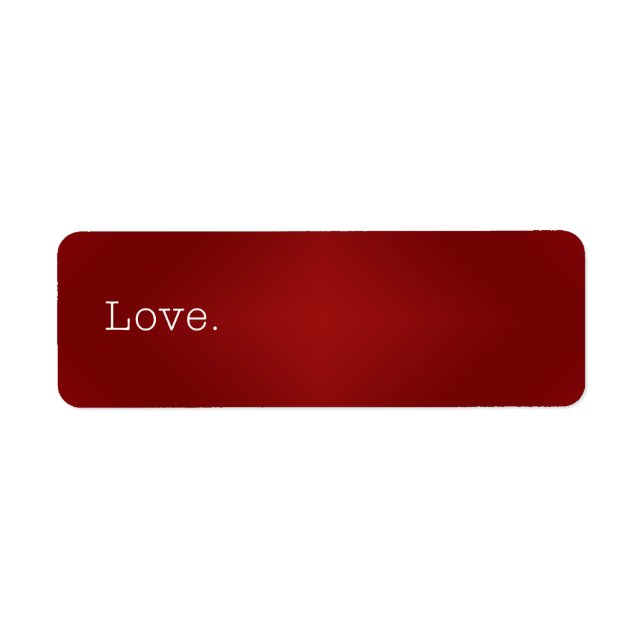 Étiquette Amour. Gradient Rouge Sanguin Et Citation Amour Bl (Devant)