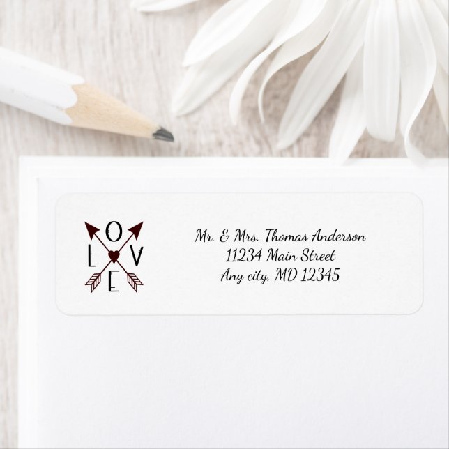 Étiquette Amour personnalisé avec flèches Anniversaire Maria (En situation)