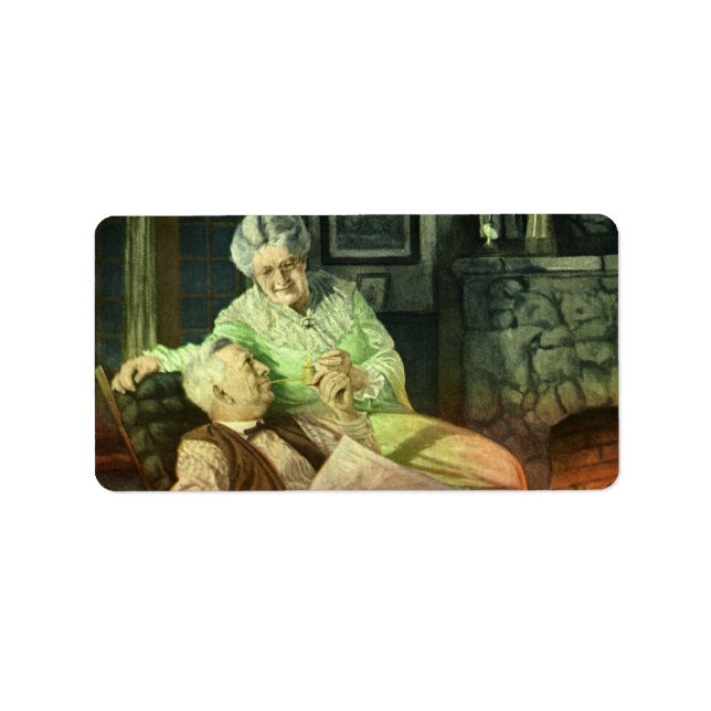 Étiquette Amour vintage et romance; Grands-parents romantiqu (Devant)