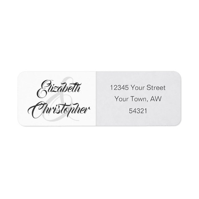 Étiquette Ampersand gris doux simple et élégant (Devant)