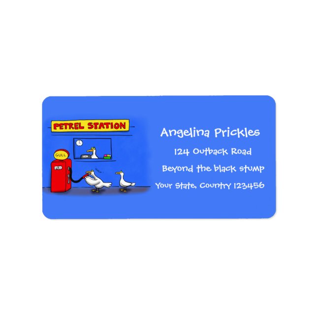 Étiquette Amusant goéland de mer petrel caricature humour (Devant)