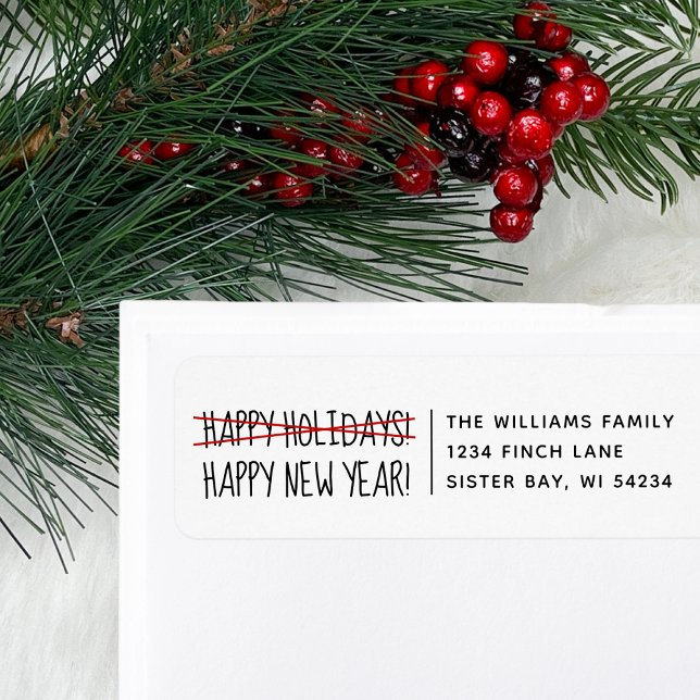 Étiquette Amusant Moderne Fin Bonne Année Adresse (Créateur téléchargé)