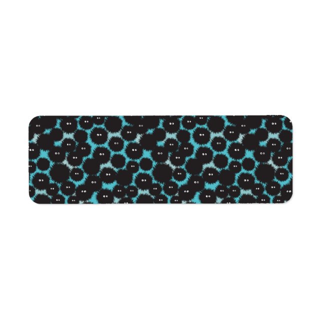 Étiquette Amusant monstres noirs moelleux (Devant)