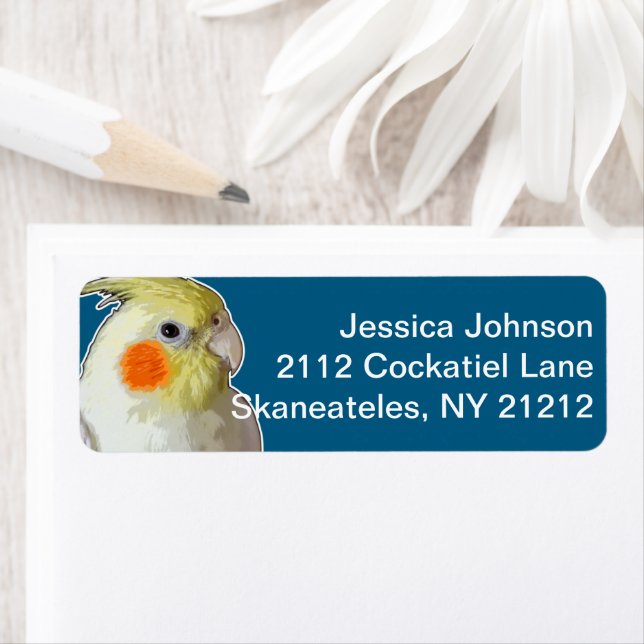 Étiquette Amusants Dark Navy Blue Cockatiel Animaux Cool Par (En situation)