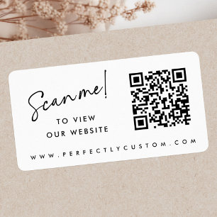 Étiquette Analyser moi élégant script blanc affaires QR code