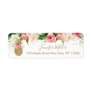 Étiquette Ananas Fête des mariées florale tropicale