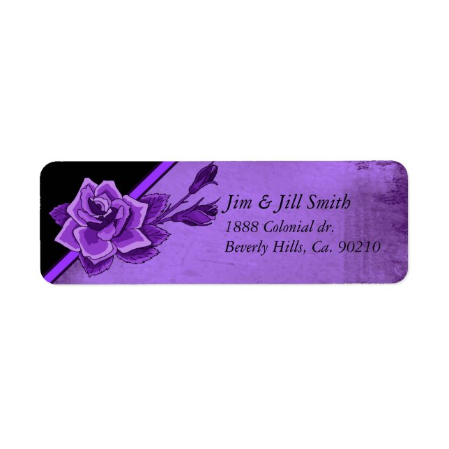 Étiquette Ancien jeu de fleurs de Rose pourpre TIme (Devant)