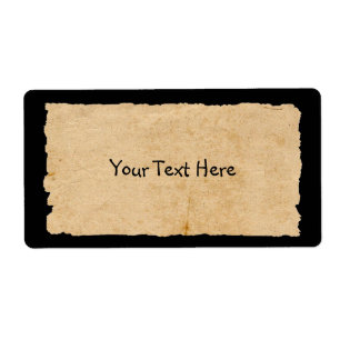 Étiquette Ancien Papier Sur Noir Rectangulaire