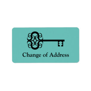 Étiquette Ancienne clé vintage Changement d'adresse