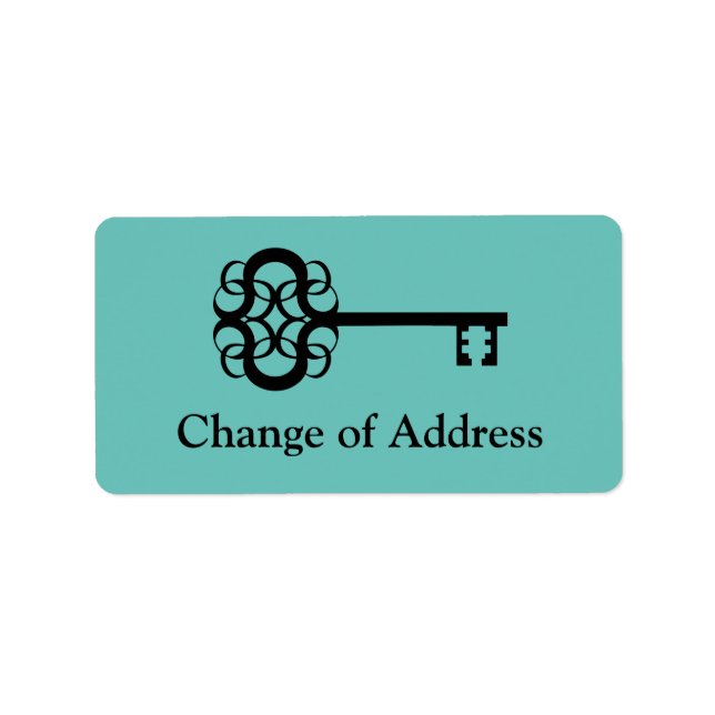 Étiquette Ancienne clé vintage Changement d'adresse (Devant)