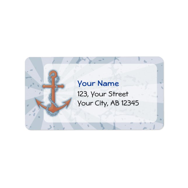 Étiquette Ancre avec chaîne (Devant)